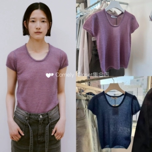 26ss 韩国设计师品牌 春季 新款 女 low 简约圆领针织短袖 classic