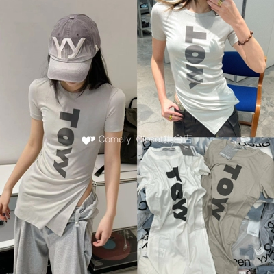 买手店 OPEN YY 设计师品牌 26春季新款 TOYY侧开衩短袖T恤女