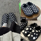 SUBU 一脚蹬懒人鞋 波点包头拖鞋 国内现货 jennie同款 鞋 保暖棉鞋