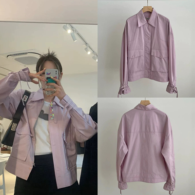 北京现货 ethos 25新款 复古机能风工装个性宽松翻领拉链夹克外套