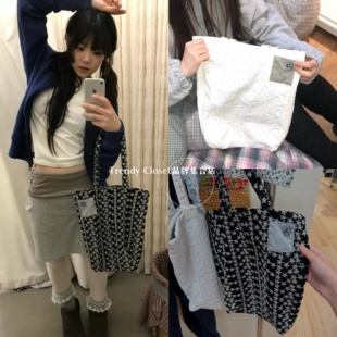 现货 coyseio 25秋季新款 通勤双面可背大容量星星印花手提单肩包