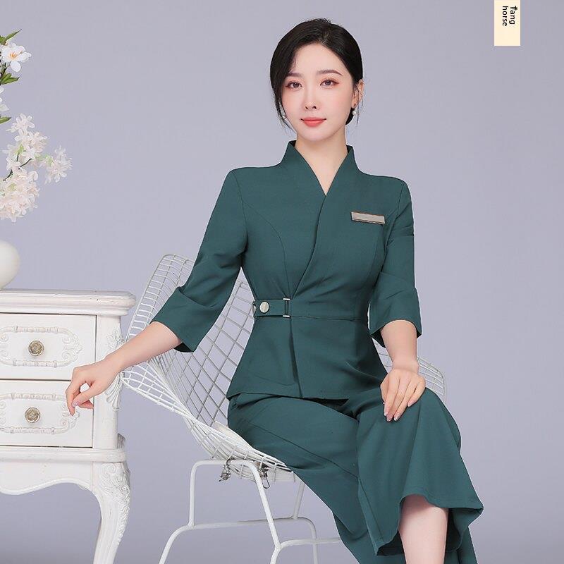 新美容院美容师工作服女式套装保健中心Spa足浴足疗俱乐部技师工
