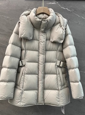 95绒子 修身收腰显瘦中长款盖屁股羽绒服白鸭绒羽绒衫