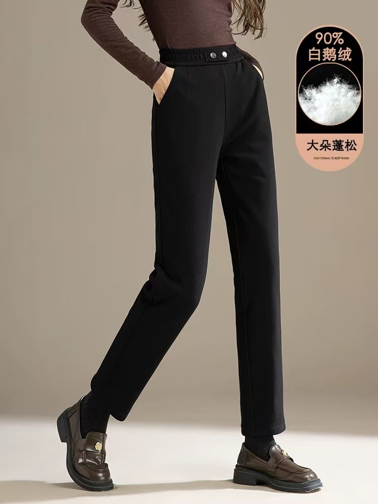 小黑裤女新款春秋季高腰显瘦小个子紧身裤弹性魔术羽绒裤子打底裤