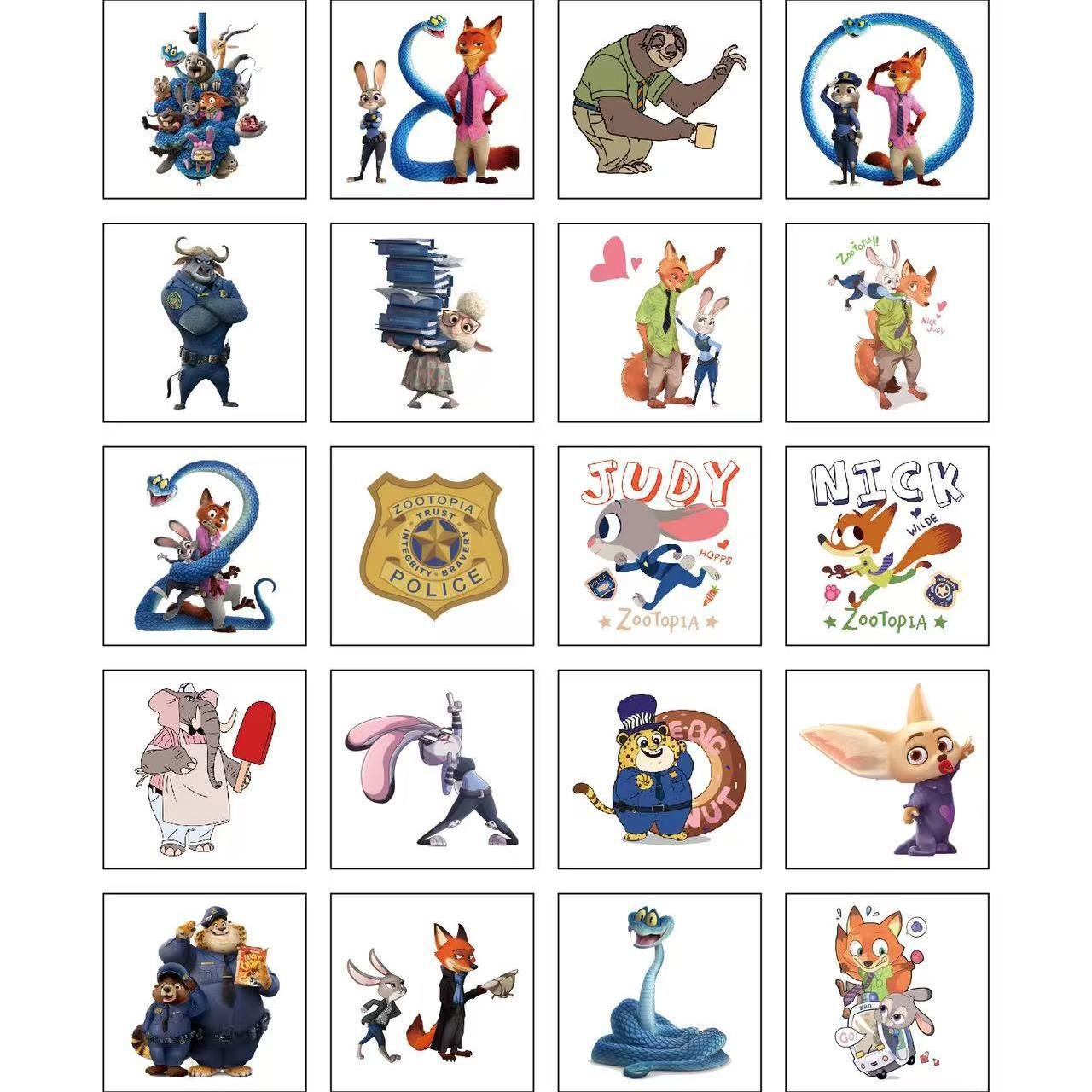 动漫热门疯狂动物城2纹身贴卡通一次性水转印贴画儿童diy身体贴纸