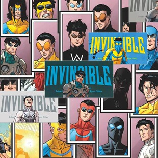 80张无敌少侠全能小子涂鸦贴画Invincible 4极恶马克儿童手账贴纸
