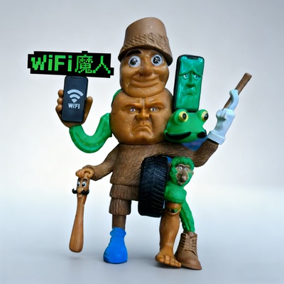 外国山海经wifi魔人新角色手办玩具可拆装魔性叠叠乐赛博模型摆件