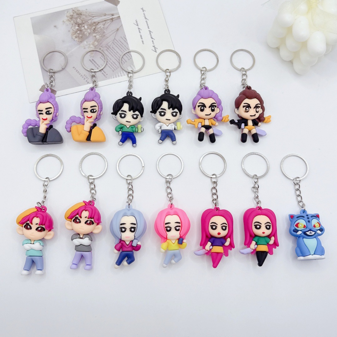 KPOP恶魔猎人猎魔女团公仔钥匙扣挂件小老虎儿童卡通书包挂链礼物