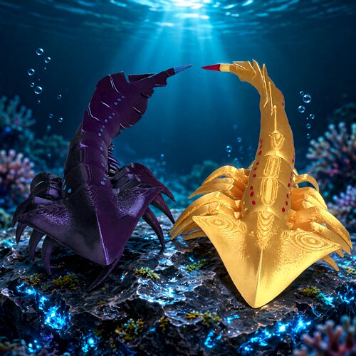 3d打印暗影龙利维坦手办模型摆件关节可动迷你Q版玛雅海怪钥匙扣
