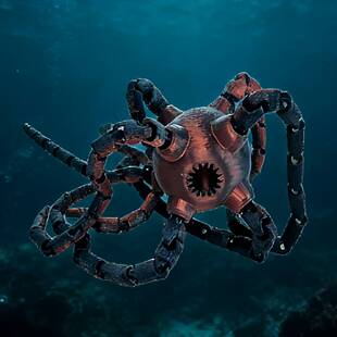 古铜色宇宙菊花触手怪3D打印玩具深海迷航巨兽恶魔吞天者模型摆件