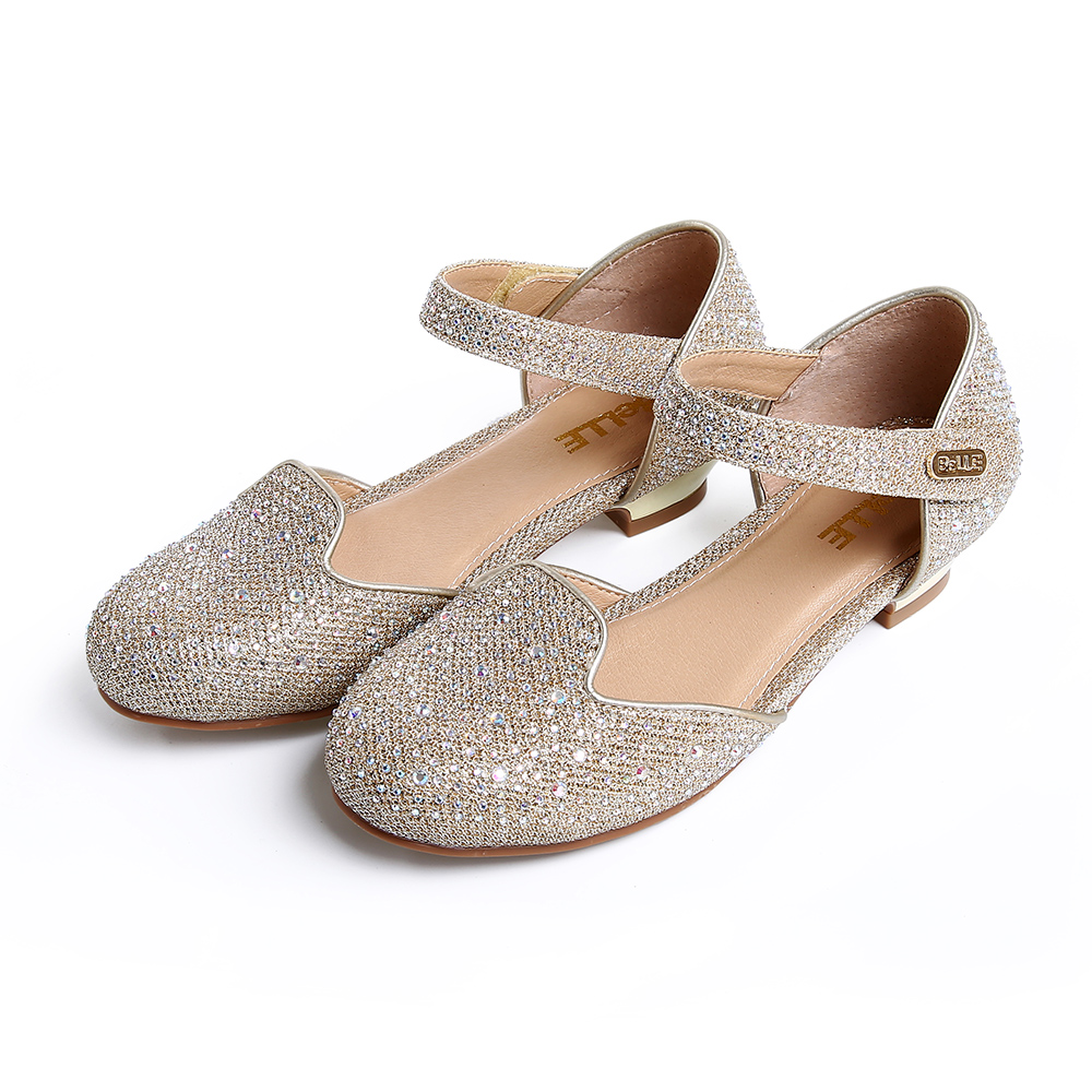 Chaussures enfants en peau de porc BELLE ronde faux diamant pour Toute saison - semelle fond composite - Ref 1032875 Image 4