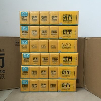 斑布4层竹纤维印花6条72包纸巾