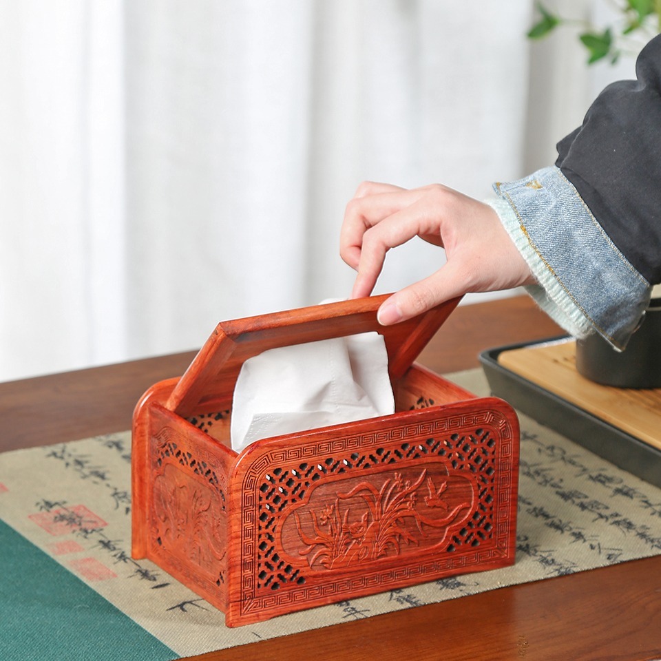 国标红木抽纸盒花梨木酸枝木收纳