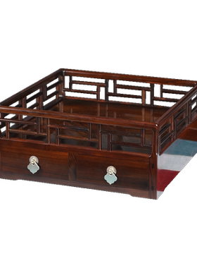 天纵大红酸枝双抽栏杆都承盘