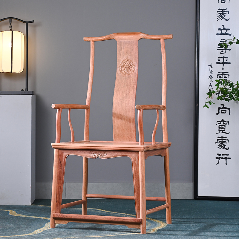 天纵缅甸花梨弯材官帽椅