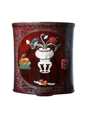 天纵印度小叶紫檀笔筒