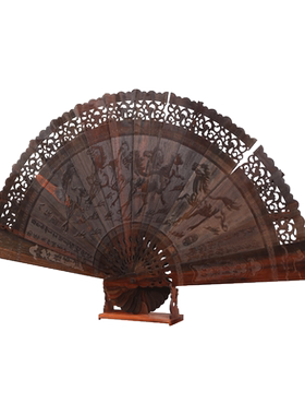 天纵大红酸枝马到成功摆扇