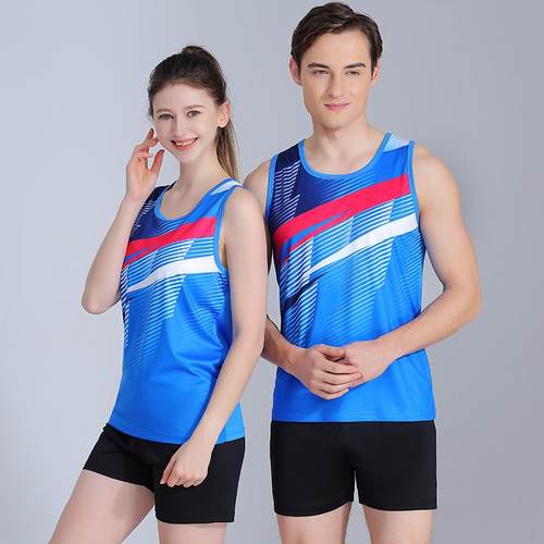男女款田径训练服套装儿童体考比赛服短跑马拉松背心运动队服定制