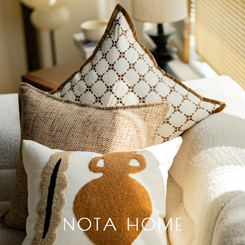 奶油风抱枕中古靠枕民宿酒店客厅