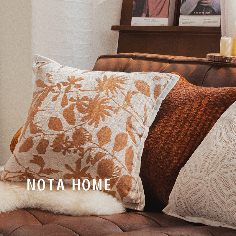 新中式抱枕车用腰枕棕色靠枕