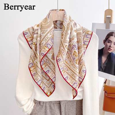 真丝羊毛围巾方巾丝巾老钱风领巾