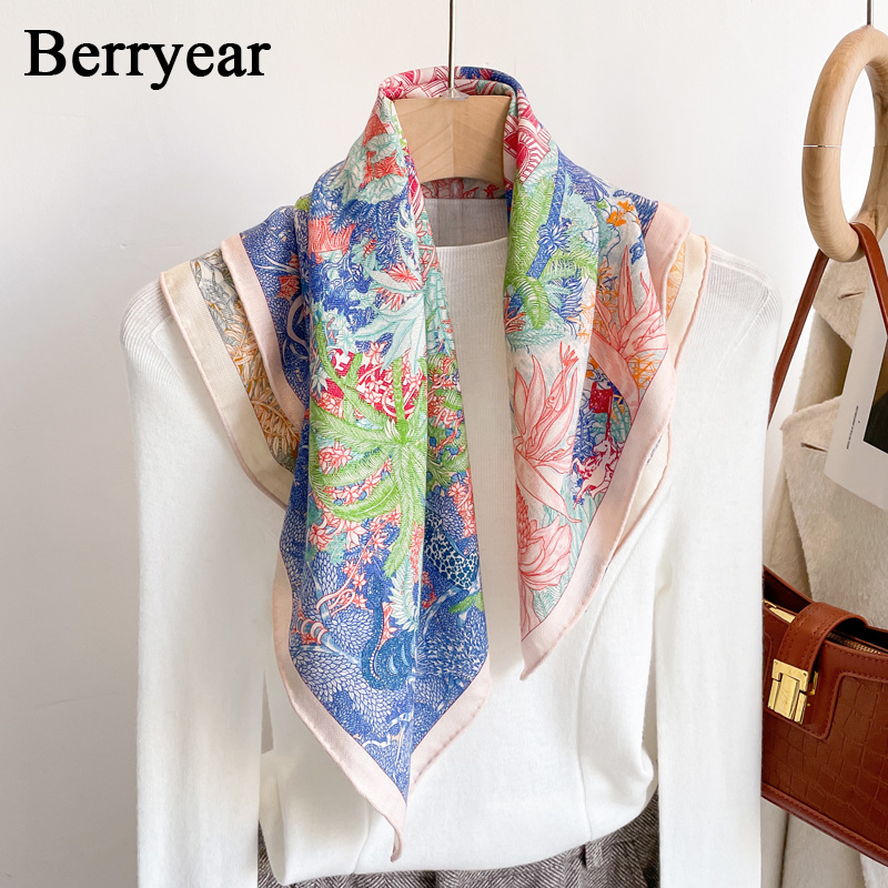 真丝方巾羊毛围巾高级感护颈围脖