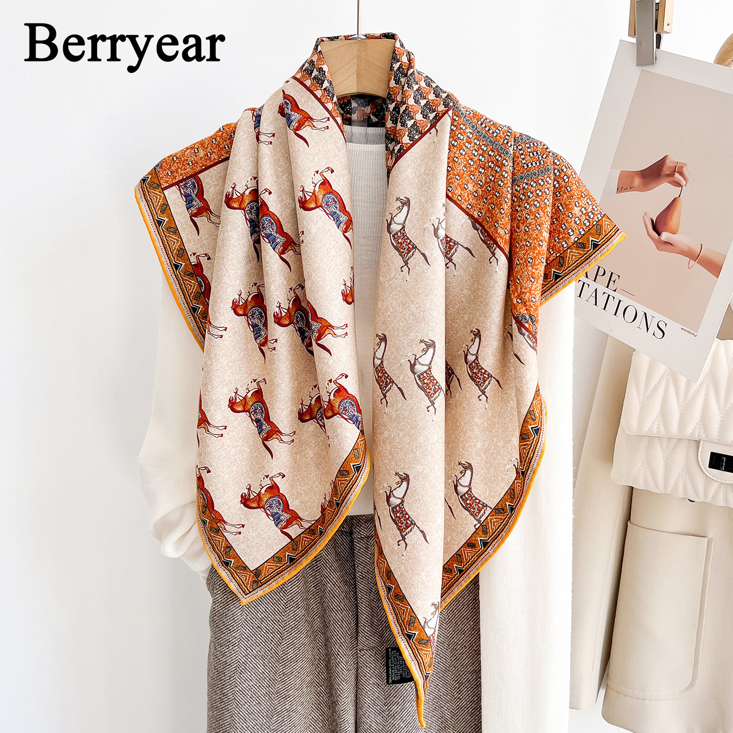 真丝羊毛围巾丝巾披肩女外搭方巾