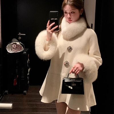 昭和千金主推款斗篷双面呢子大衣