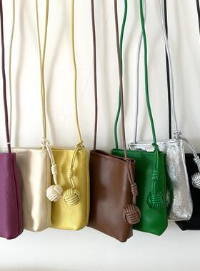 loan牛皮包小众质感迷你小包包女2025新款简约休闲手机包韩系时尚