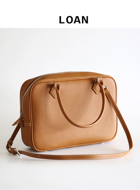 高级感凯莉包女中古vintage包头层牛皮复古手提公文包斜挎女包