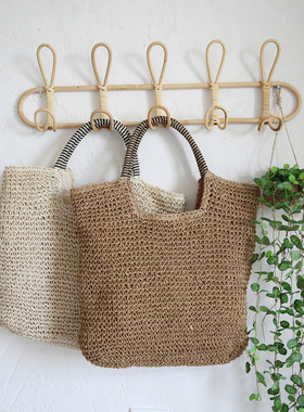 草编包包女夏季2023年新款爆款法式小众藤编包大容量托特包编织包