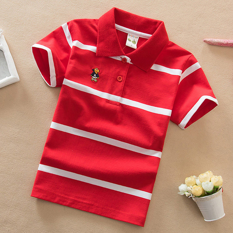 童装儿童短袖t恤男童2021新款夏装男孩体恤3条纹中大童polo衫15岁