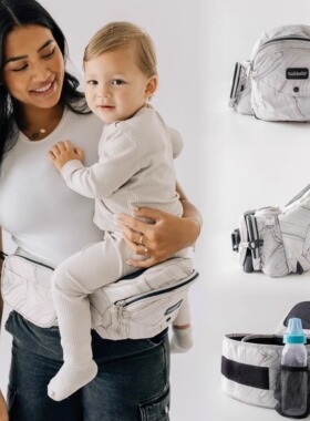 美国tushbaby白色腰凳多功能婴幼儿轻便四季背带宝宝抱凳抱娃神器