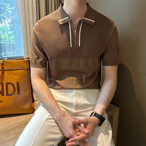 NR先生夏季短袖拉链男polo衫