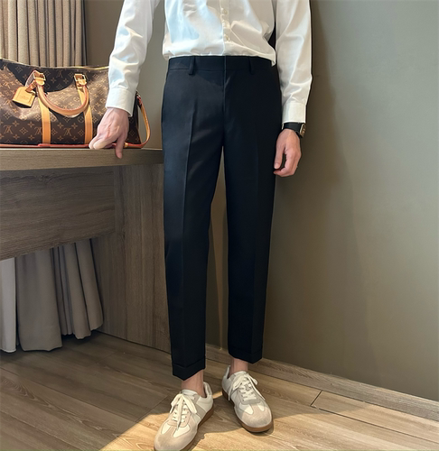 休闲修身春秋九分男西裤