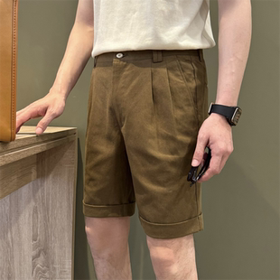 通勤纯色五分裤 NR先生 莱赛尔混棉 夏季 男轻奢百搭透气休闲短裤