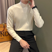 纯色百搭高端精细针织衫 NR先生 羊毛 套头保暖中高领打底毛衣男