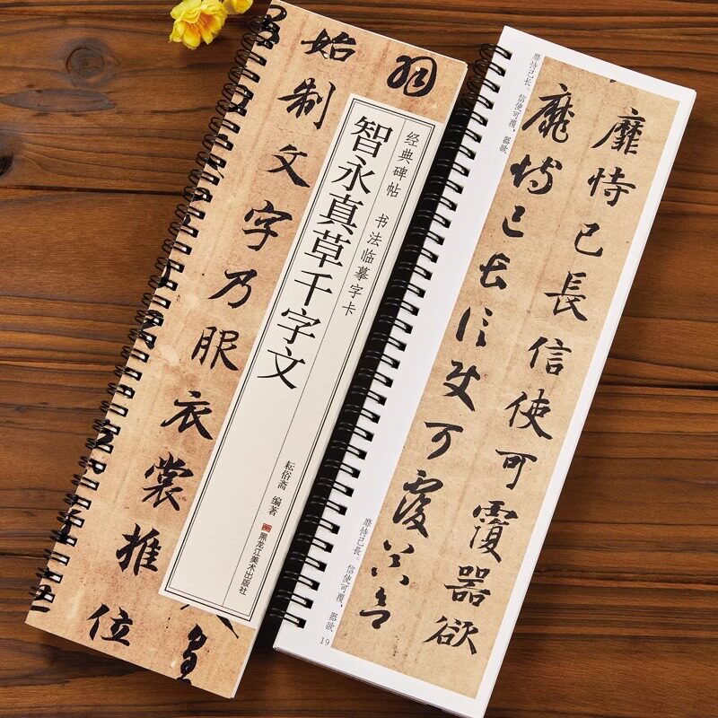 智永真草千字文 草书楷书毛笔书法字帖 经典碑帖书法临摹字卡原大版墨迹本真书全文