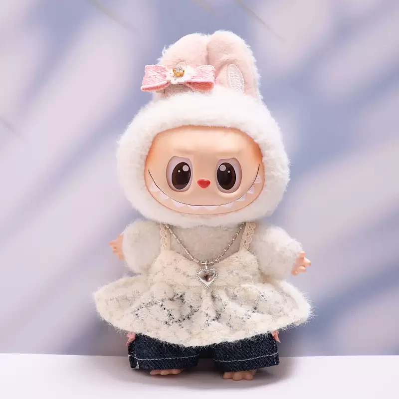 （不含娃）Labubu拉布布娃衣吊带裙牛仔裤套装