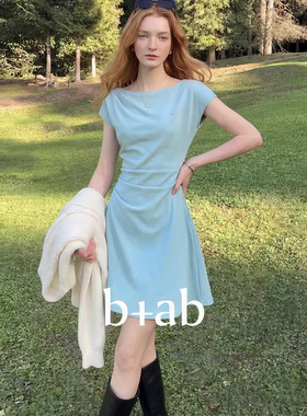 it b+ab法式连衣裙女褶皱收腰简约高级感2026夏季漂亮短款小裙子