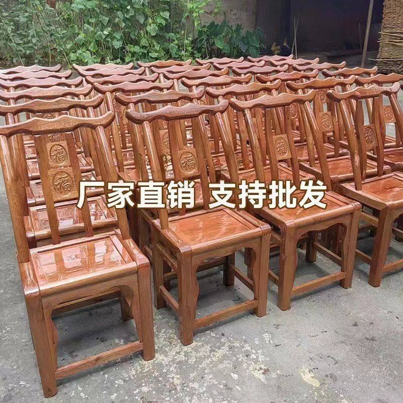 WANGU实木老式家用靠背餐椅图片