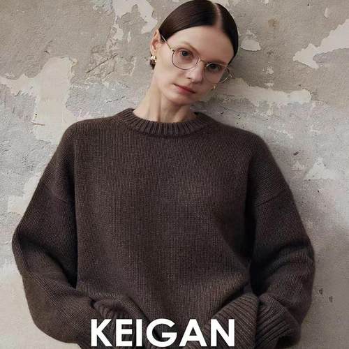 混色软糯羊绒大毛衣高级感宽松