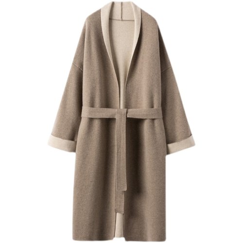 纯羊绒自由领开衫加厚保暖