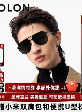 BOLON暴龙眼镜新品太阳镜飞行员镜框偏光开车驾驶墨镜男BL8115