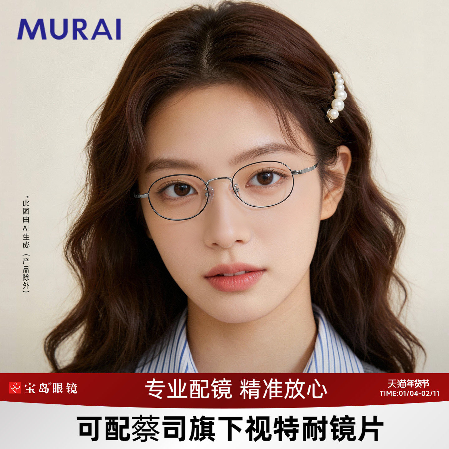 MURAI书呆子眼镜近视女度数可配防蓝光小框老钱风眼镜框镜架女,ZIPPO/瑞士军刀/眼镜,定制成品光学镜,淘宝优惠券,粉丝福利购,淘宝优惠卷