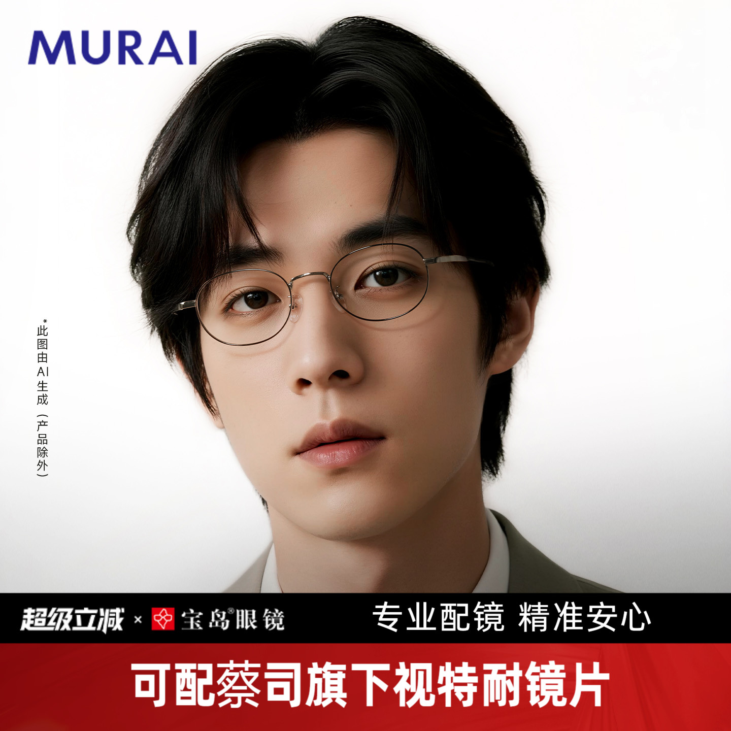 MURAI近视眼镜男款日系镜架高度数小圆框眼镜女可配度数蔡司镜片