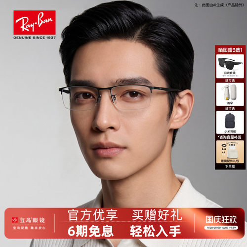 雷朋镜架半框男商务0rx6281d