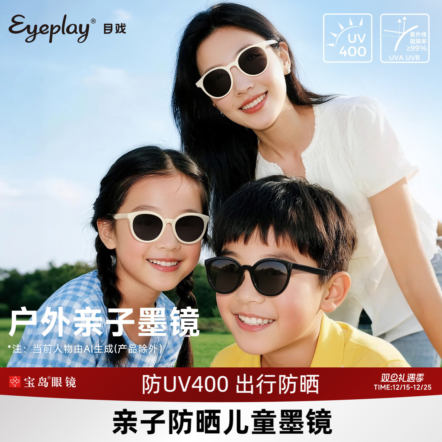 户外度假亲子墨镜防紫外线UV400