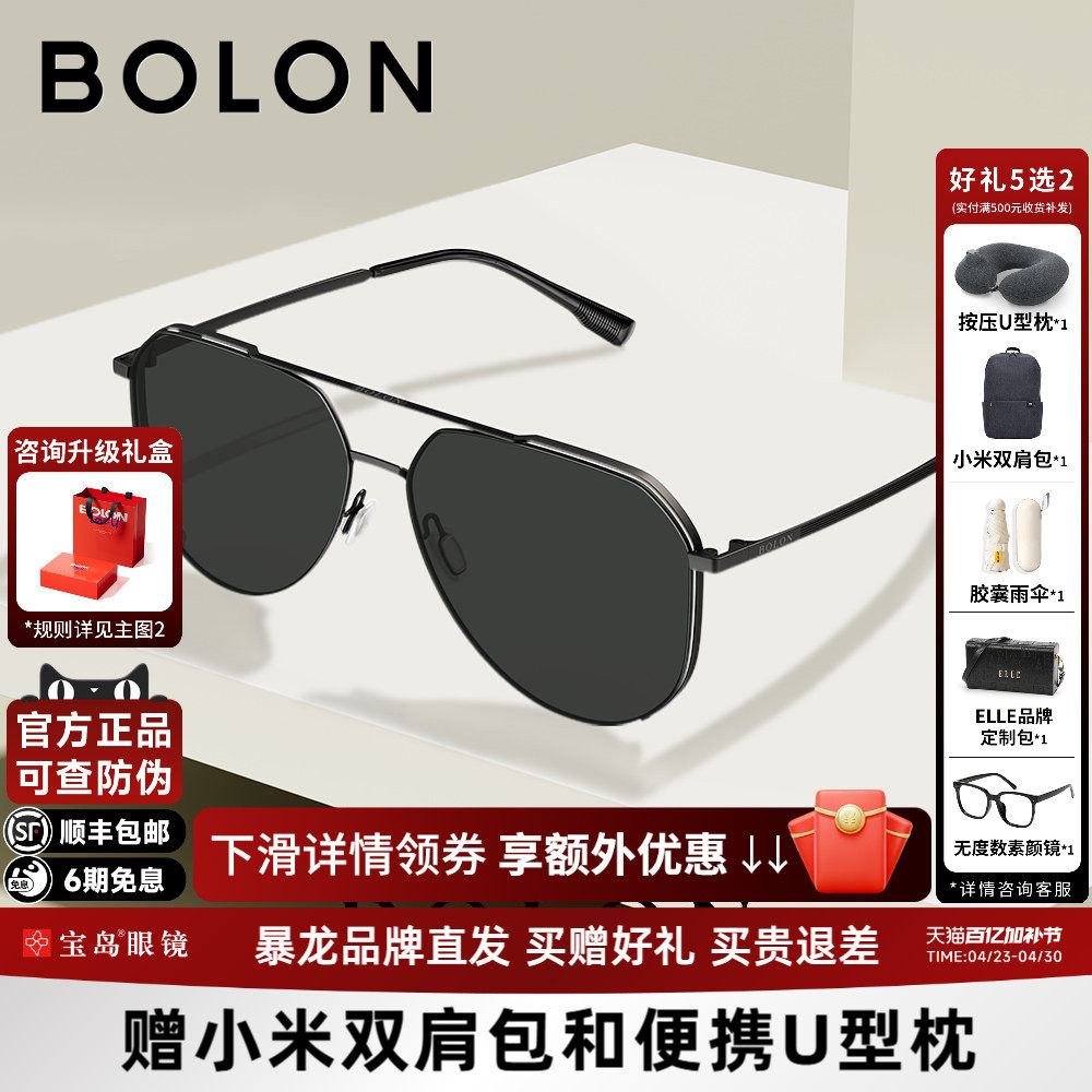 暴龙眼镜太阳镜经典飞行员偏光墨镜男款防强光开车驾驶镜BL8100