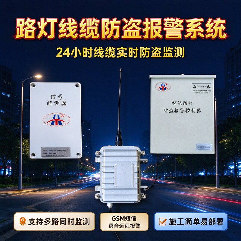 路灯电缆防盗报警器，有电无电均可监测，实时远程报警监测距离长